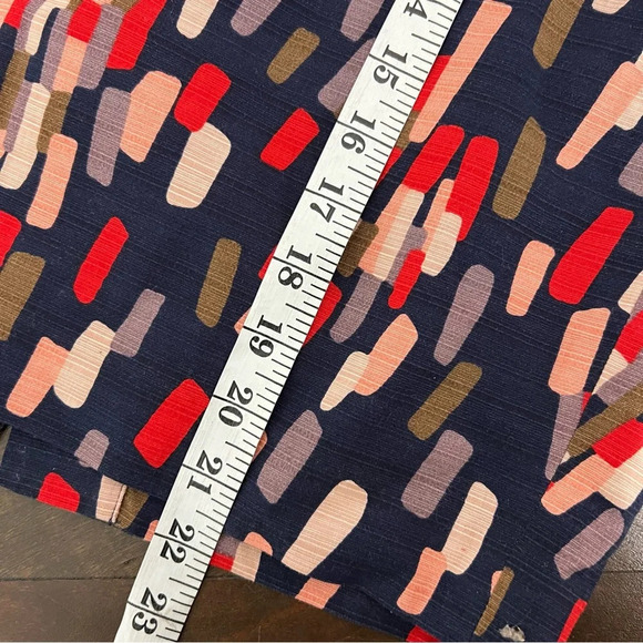 Boden Colorful Pencil Skirt Artsy Pattern Modest Blue Petite 14 14P Red Blue - Picture 6 of 7